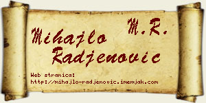 Mihajlo Rađenović vizit kartica